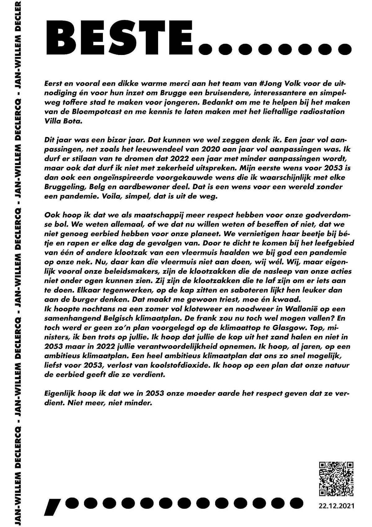 SPEECH JANWILLEM DECLERCQ